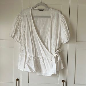 SHEIN White Wrap Top